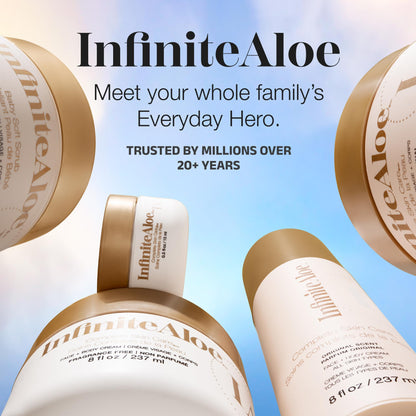 InfiniteAloe réparneu Gold Anti-Aging Formula, Neck Firming, Face Tightening, Anti Wrinkle Face Cream - Organic Aloe Powered with Collagen, Peptides & Retinyl - 1.7oz Jar