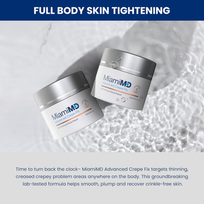 MiamiMD Advanced Crepe Fix 180ml (6fl oz) Anti Aging and Skin Firming Cream For All Skin Types - Cruelty Free - Paraben Free Skin Care - 6 PACK